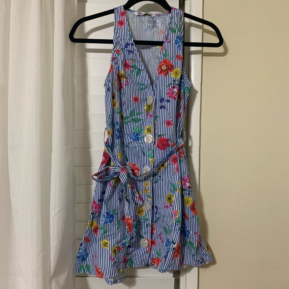 Floral and Striped Dress (Adult: S, Junior: L)